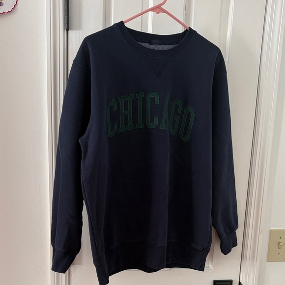 Brandy Melville Sweaters - Brandy Melville Navy Sweater with Green Text